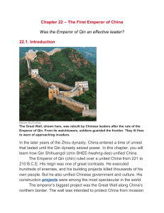Chapter 22 – The First Emperor of China Was the Emperor of Qin an