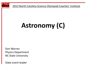 Astronomy (C) - North Carolina Science Olympiad