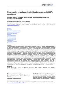 Neuropathy, ataxia and retinitis pigmentosa (NARP)