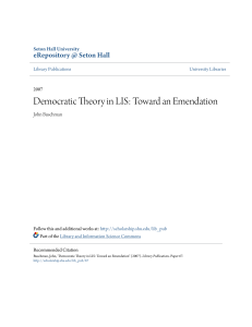 Democratic Theory in LIS: Toward an Emendation