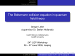 The Boltzmann collision equation in quantum field theory