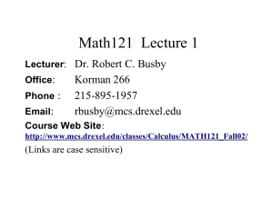 Math121 Lecture 1