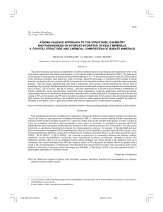 a bond-valence approach to the structure, chemistry and