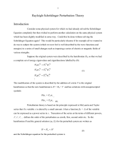 Rayleigh-Schrödinger Perturbation Theory