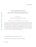 The Cosmological Constant From The Viewpoint Of String Theory