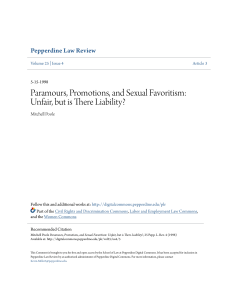 Paramours, Promotions, and Sexual Favoritism
