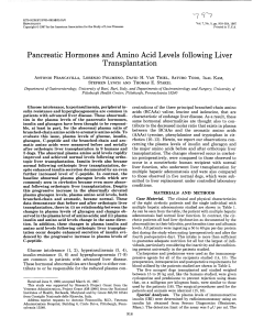 Pancreatic Hormones and Amino Acid Levels following Liver