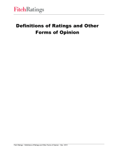 Definitions of Ratings and Other Forms of Opinion