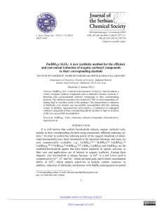 Zn(BH4)2/Al2O3: A new synthetic method for the efficient