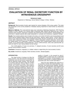 evaluation of renal excretory function by intravenous urography