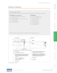 Paraxial Formulas - CVI Laser Optics