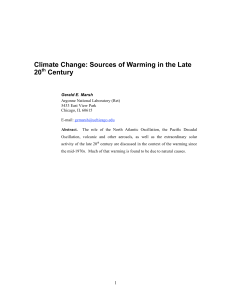 Climate Change: Sources of Warming in the Late