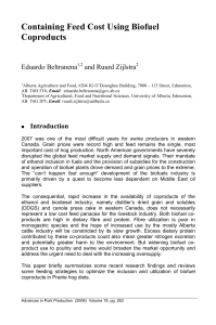 Containing Feed Cost Using Biofuel Coproducts