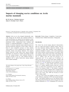 Impacts of changing sea-ice conditions on Arctic marine mammals
