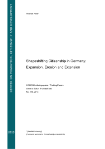 Shapeshifting Citizenship in Germany: Expansion, Erosion and