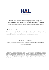 Effect of a linseed diet on lipogenesis, fatty acid composition