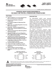 Advanced Linear Charge Mgmt IC for Single