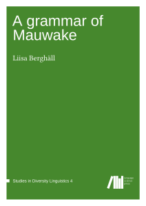 A grammar of Mauwake - Language Science Press