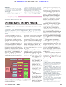 Cytomegalovirus: time for a requiem?