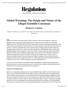 Global Warming: The Origin and Nature of the Alleged Scientif
