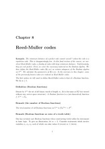 Reed-Muller codes