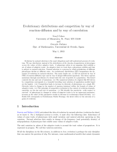 Evolutionary distributions and competition by way of reaction