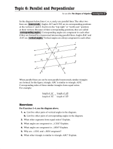 Topic 6: Parallel and Perpendicular