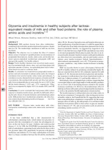 Glycemia and insulinemia in healthy subjects after