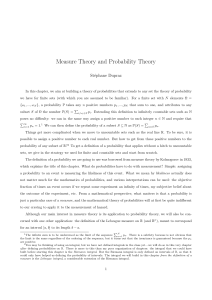 Measure Theory and Probability Theory