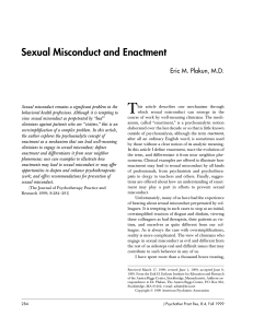 Sexual Misconduct and Enactment