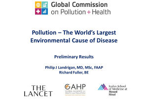 Pollution – The World`s Largest Environmental Cause of Disease