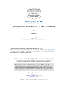 Working Paper No. 427 Liquidity Preference Theory Revisited—To