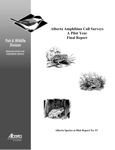 No. 53 - Alberta Amphibian Call Surveys: A Pilot Year Final Report