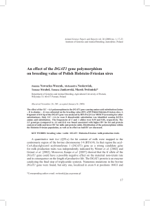 An effect of the DGAT1 gene polymorphism on breeding