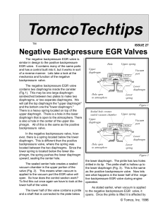 Negative Backpressure EGR Valves