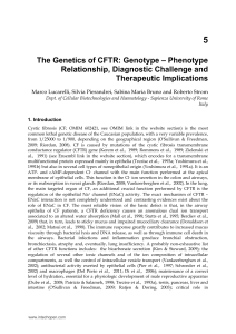 The Genetics of CFTR: Genotype – Phenotype Relationship