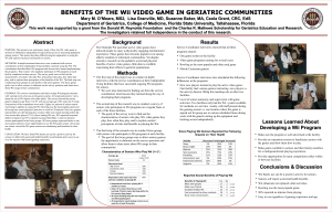 BENEFITS OF THE Wii VIDEO GAME IN GERIATRIC