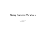 Using Numeric Variables