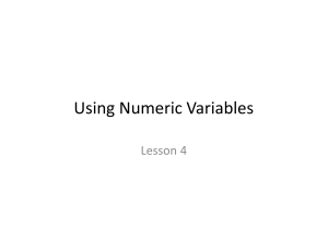 Using Numeric Variables