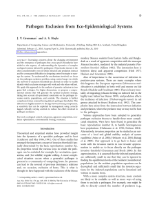 Pathogen Exclusion from Eco
