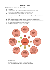 Knowing a word - English Language Partners