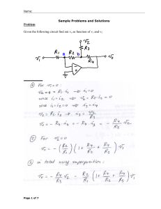 Problem Given the following circuit find out vo as function of v1 and v2