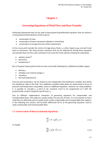 Chapter 1 Governing Equations of Fluid Flow and Heat Transfer