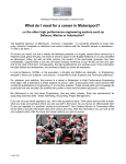 What do I need for a career in Motorsport……
