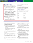 Chapter Expectations Language of Biology