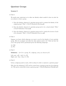 Quotient Groups