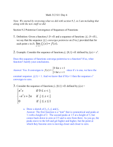 fn (x) = f(x). n2x if 0 ≤ x if 1 n ≤ x 0 if 2 n ≤ x ≤1