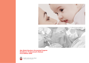 Abu Dhabi Newborn Screening Program Healthcare Professional`s