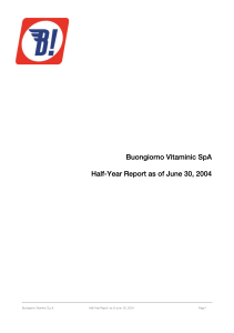 Buongiorno Vitaminic SpA Half-Year Report as of