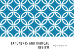 Exponents and Radical Review